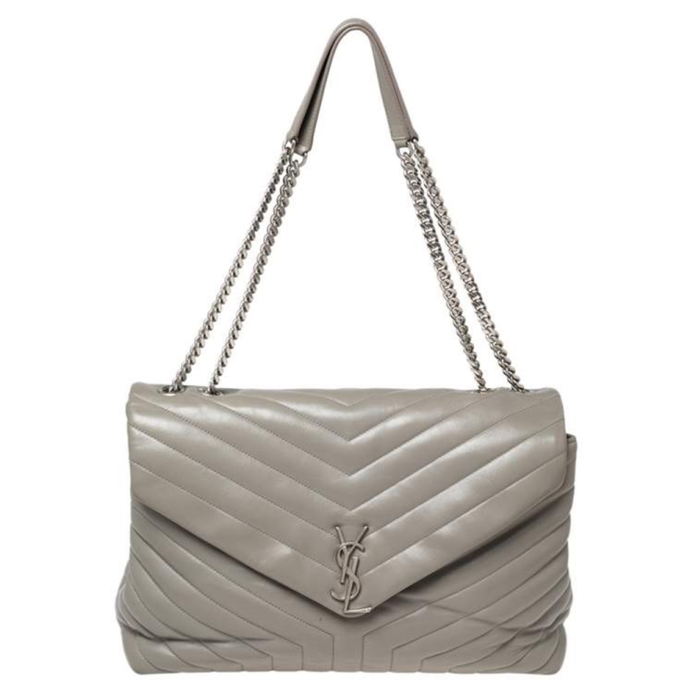 Saint Laurent Paris
Saint Laurent Grey Matelassé Leather Large Loulou.